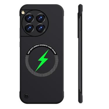 Imagem de Woluki Capa de telefone fina sem moldura para OnePlus 13 compatível com MagSafe à prova de choque antiqueda, capa de policarbonato rígida, capa protetora de lente [anel de sucção magnético embutido]