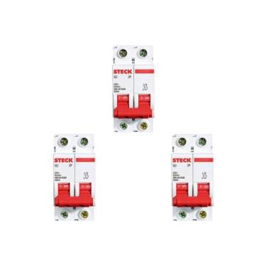 Imagem de Kit C/3 - Disjuntor Steck Din Bipolar 16A Sd62 3Ka