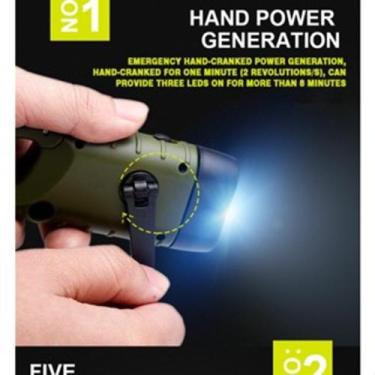 Imagem de Lanterna led manivela de mão energia solar recarregável - impots
