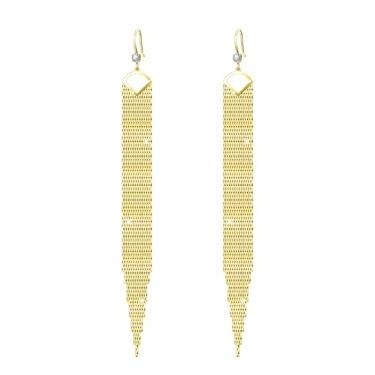 Imagem de KristLand - Brincos de gancho 925 com franja de losango, vazado, longo, elegante, corrente, borla, feminino, brilhante, para festa, Cristal, Cristais