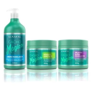 Imagem de Cacho Mágico Creme Modelador 500ml + Máscara Umectante + Gelatina 450g