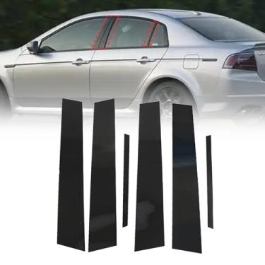 Imagem de FZJDSD 6 peças de revestimento preto brilhante pilar postes porta janela guarnição compatível com Acura TL 2004 2005 2006 2007 2008
