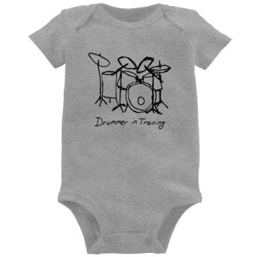 Imagem de Body Bebê Drummer in Training - Foca na Moda, Cinza, P