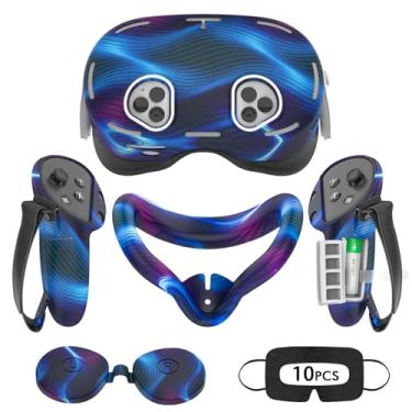 Imagem de Rechale Conjunto De Capa De Silicone Compatível Com Oculus/Meta Quest 3S, Acessórios Vr Para Meta Quest 3S, Conjunto De Capa Protetora Inclui Capa Para Controle, Capa Para Rosto, Capa Vr Shell (Auro
