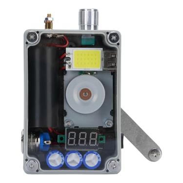 Imagem de Gerador de Manivela de Mão, 2 Iluminação de Engrenagem Carregador USB de Emergência Com Fonte de Energia Portátil, Painel de Luz de Cobra, Voltímetro de LCD, Armazenamento de