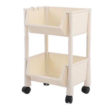Imagem de Organizador de Armazenamento Rolante, Organizador Compacto de Armazenamento Rolante, Carrinho de Utilitário Móvel Estante Móvel Exclusiva Móvel Com Ganchos Removíveis de Grande