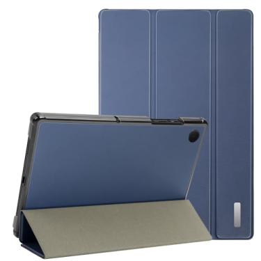 Imagem de Capa fina para Galaxy Tab A8 de 10,5 polegadas, suporte de três dobras, leve, capa traseira rígida à prova de choque com despertar/hibernar automático (2022 SM-X200 X205 X207), azul