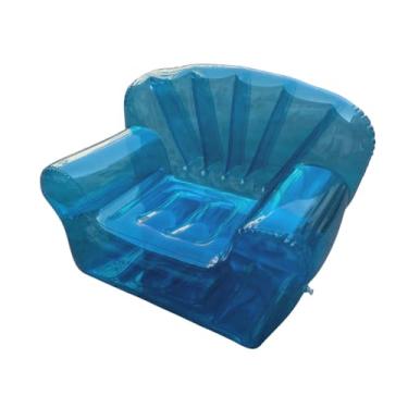 Imagem de Bothyi Sofá inflável Cadeira inflável Cadeira de sofá único PVC Sofá portátil de ar portátil PVC Cadeira de para o pátio de praia de viagem em casa, Azul