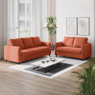 Imagem de Conjunto de Sofá 2 e 3 Lugares em Veludo Orquídea CabeCasa MadeiraMadeira