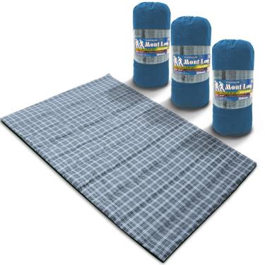 Imagem de Kit 3 Colchonetes Acampamento Camping Casal Pesca Retiro Ginastica 190x130cm Azul - Emcompre