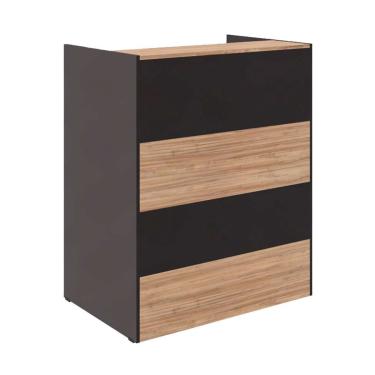 Imagem de Balcão Recepção Ameixa e Preto 90 cm