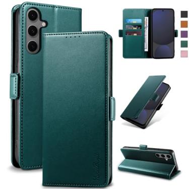 Imagem de YunuBeyii Capa Carteira para Samsung S24 FE - [Bloqueio RFID] Capinha Flip Magnética para Celular de Couro PU de Luxo com Suporte,Case Proteção,Rsistente,Antichoque, Verde