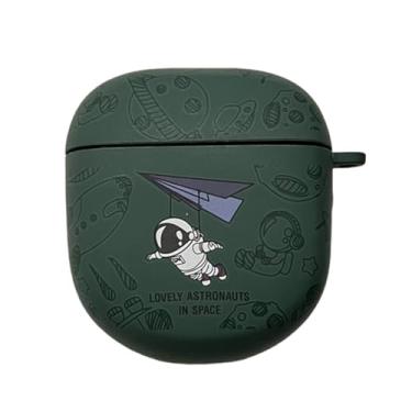 Imagem de Capa para fones de ouvido Bose QuietComfort Earbuds II (2022) e nova capa Bose QuietComfort Ultra (2023), capa de fone de ouvido com design de astronauta de desenho animado fofo com gancho (verde)