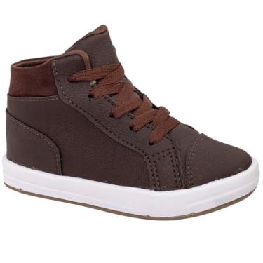 Imagem de Tenis Casual Masculino Infantil Sapato Cano Alto Masculino Marinho e Marrom (Marrom-escuro, BR, Criança de 4 a 8 anos, Numérico, 26)