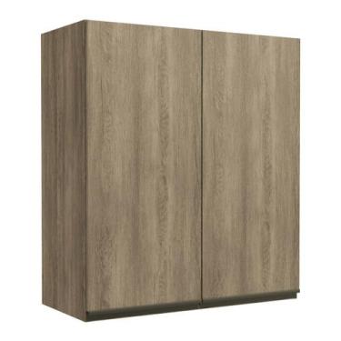 Imagem de Armário Aéreo Cozinha 80 Cm Mônica 2 Portas Nogal - Kappesberg, Marrom
