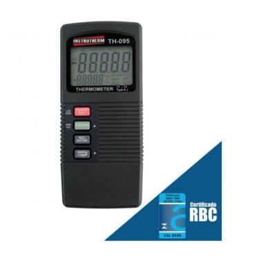 Imagem de Termômetro Digital Tipo K E J Datalogger Rs-232 Hold Windows Th-095 Portátil Instrutherm Certificado Calibração Rbc