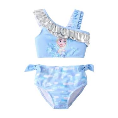 Imagem de Roupa de banho Disney Frozen Elsa One Shoulder Ruffle para meninas de 