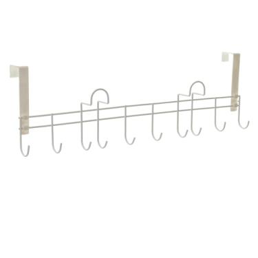 Imagem de Organizador Porta Vassouras e Rodo de Porta e Parede Metaltru, Cor Branco