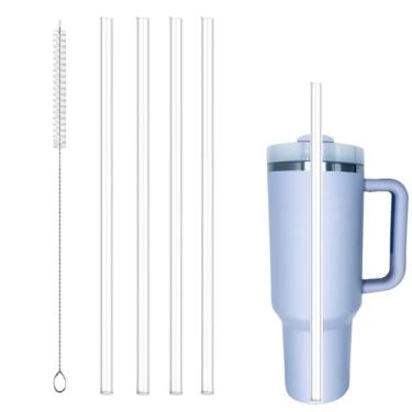 Imagem de Keecomfy Canudos de substituição para Stanley Copo Adventure Quencher, 4 canudos reutilizáveis com limpador de escova, material Tritan, lavável na lava-louças