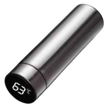 Imagem de Garrafa Térmica LED com Sensor Touch de Temperatura 500ml Inox – Mantém Café Quente ou Água Gelada, Ideal para Viagem, Escritório e Academia