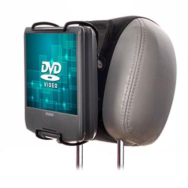 Imagem de WANPOOL Suporte de cabeça para DVD Player portátil com grampo ajustável em ângulo, para uso com reprodutores de DVD portáteis em estilo de tela giratória (DVD Player não incluído)