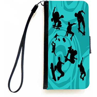 Imagem de Rikki Knight Capa carteira flip psicodélico para skate em cinza com aba magnética para Apple iPhone 5c