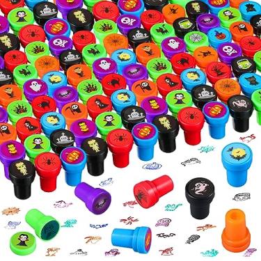 Imagem de Geelin 100 Pcs Halloween Assorted Stamps Kids Self Ink Stamps Bulk 25 Designs Trick or Treat Spooky Stampers for Kids Halloween Party Favors Classroom Game Prizes Goodie Bag Fillers