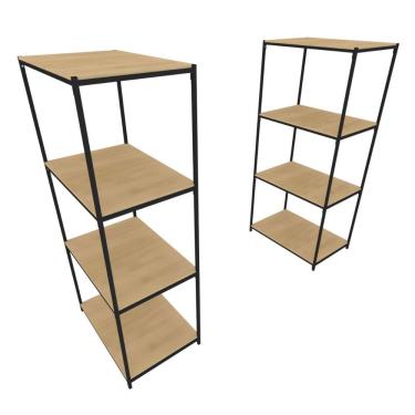 Imagem de Praleira De Aço Reforçada Mini Porta Pallet 200x60x90 Estante Estoque Bandeja Crua 2 Módulos