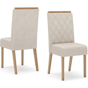Imagem de Kit 2 Cadeiras Sala De Jantar Nina Suede Linho Henn