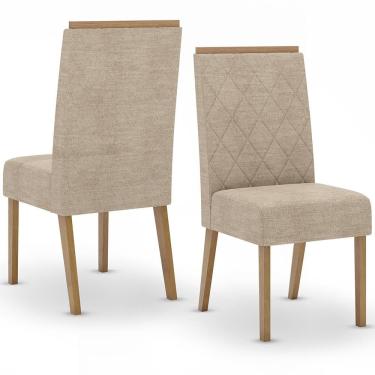 Imagem de Kit 2 Cadeiras Sala De Jantar Nina Suede Creme Henn