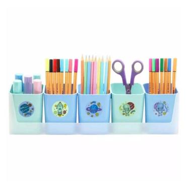 Imagem de Kit Com 5 Porta Objetos Mundo Da Lua Azul E Verde - Dello