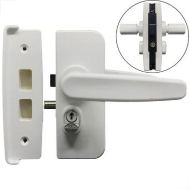 Imagem de Fechadura Porta Vidro/alvenaria Maçaneta Recorte 1510 Branca
