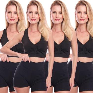 Imagem de Kit 4 Top Feminino Academia Treino Alta Sustentação Fitness - Brás e C