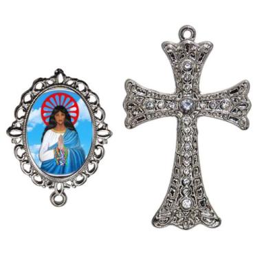 Imagem de Crucifixo Para Terço de Noiva Relicario Santa Sara Kali Peças para Mon