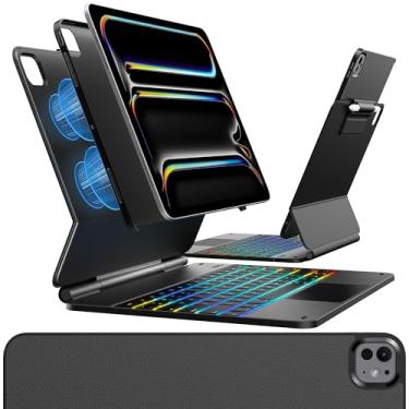 Imagem de typecase Capa com teclado Edge para iPad Pro 2024 de 13 polegadas (M4), capa protetora ultrafina destacável, modos retrato e digitação, trackpad multitoque, retroiluminação de 11 cores, suporte