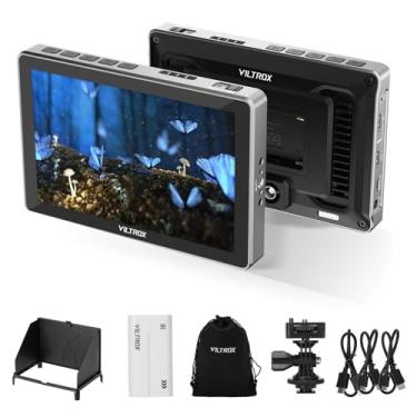 Imagem de VILTROX DC-L1 7" Monitor de campo com câmera touchscreen, entrada/saída HDMI 4K de 60 Hz, brilho de 600 nits, monitor de câmera 1280x800 com LUT 3D, bateria, pico, cor falsa, protetor solar