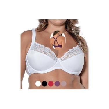 Imagem de Sutiã Lousan Renda Nadador Aro Sem Bojo Plus Demillus 064086, Preto, 5