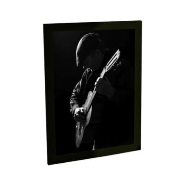 Imagem de Quadro Decorativo Violão Banda Rock Foto Escuro Ilustração Decoração Poster Quarto Sala