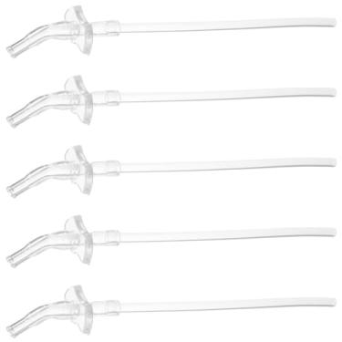 Imagem de MUCKLILY 5 peças de substituição de canudo de silicone para garrafa de água infantil, canudos de silicone flexíveis dobráveis
