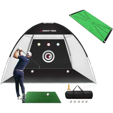 Imagem de Fairway Finds Rede De Golfe, Rede De Prática De Golfe De 10X7 Pés, Redes De Golfe Para Direção No Quintal Com Alvo, 1 Tapete De Golfe, 5 Bolas De Golfe, 1 Tee De Golfe, 1 Tapete De Swing, Bolsa De T