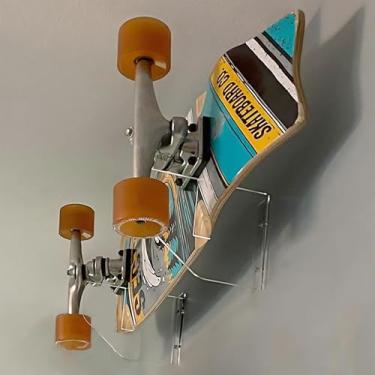 Imagem de WANLIAN Suporte de parede para skate, suporte de parede para skate, suporte de parede para skate, suporte de parede (transparente, 1 par)