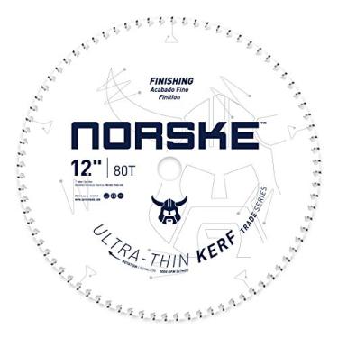 Imagem de Norske Lâmina de serra de acabamento ultra rápido Tools Thin Kerf NCSBT029 30,5 cm x 80 T com furo de 2,5 cm para madeira, madeira macia, compensado e MDF, branca