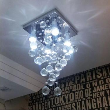 Imagem de Lustre Para Sala, Quarto, Hall, Sala De Jantar, Cozinha Em Cristal K9 Base 20x20 60cm