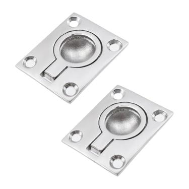 Imagem de Nicerity 2 peças prata encastramento barco escotilha armário montagem embutida anel de elevação puxador anel de descarga puxador anel de descarga para armário armário cômoda, 4,6 cm x 3,6 cm