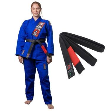 Imagem de Kimono Jiu JItsu Trançado Reforçado Choke Azul Naja Adulto Unissex Pro