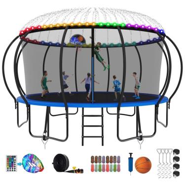 Imagem de Cama Elastica Capacidade até 544 kg com Luz LED e Cesta de Basquete, SKYUP, Azul