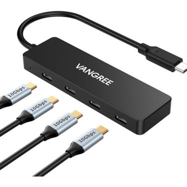 Imagem de Hub USB C para USB C, divisor USB C de 10 Gbps com 4 portas, adaptador USB C Hub multiportas dongle para MacBook Pro/Air, iMac, Surface Pro, Chromebook, Dell, HP, iPad, Samsung, etc. (não suporta carregamento/monitor)