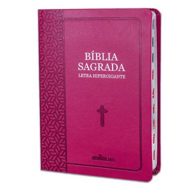 Imagem de Bíblia Sagrada letra Hipergigante Capa Pu Luxo com Índice E Harpa - Pi