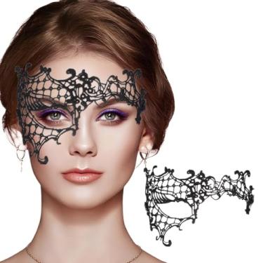 Imagem de Blindery Lace Eye Mask Costume Mask Lace Masquerade Mask Women Party Ball Venetian Masks for Ball Proms and Party (half mask)