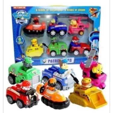 Imagem de Brinquedo Infantil Kit Patrulha Canina 6 Carrinhos De Fricção